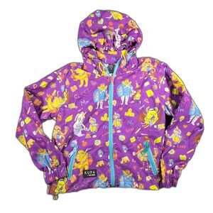 KUPA Kids Purple Printed Rain Jacket